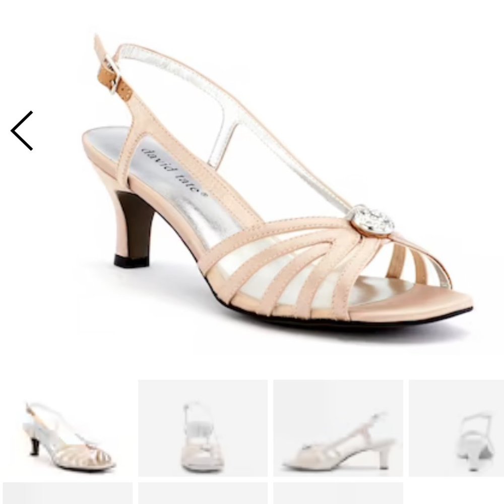 David Tate Women's Cherry Sandal Champagne Satin Size 7 N